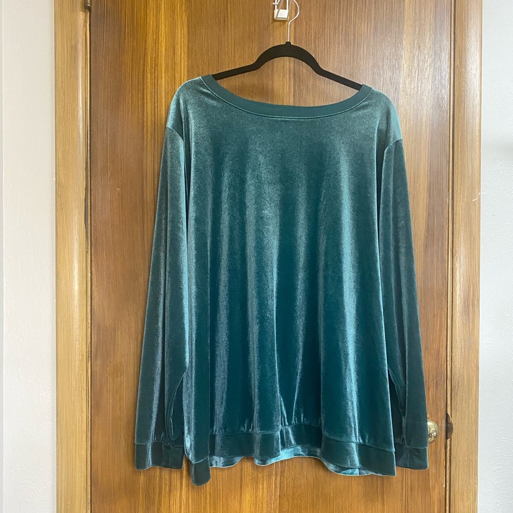 Emerald Green Velvet Top 4X